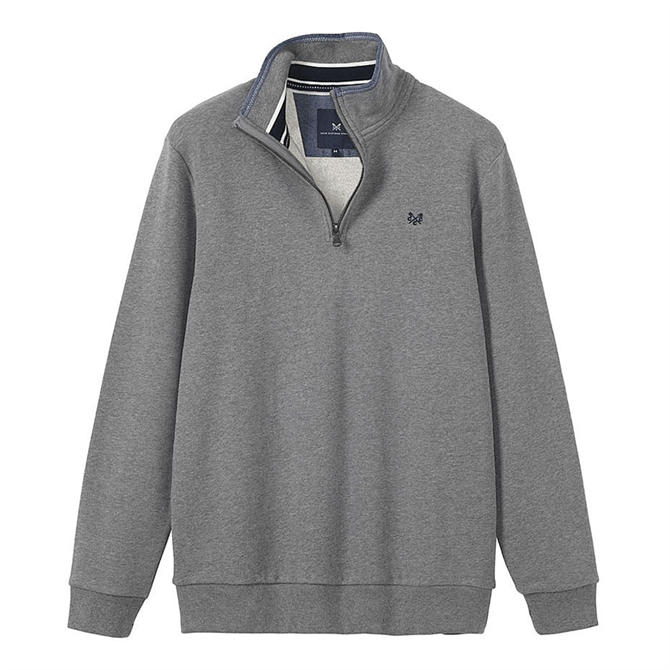 Crew Clothing Classic Half Zip Sweatshirt - Grey Marle